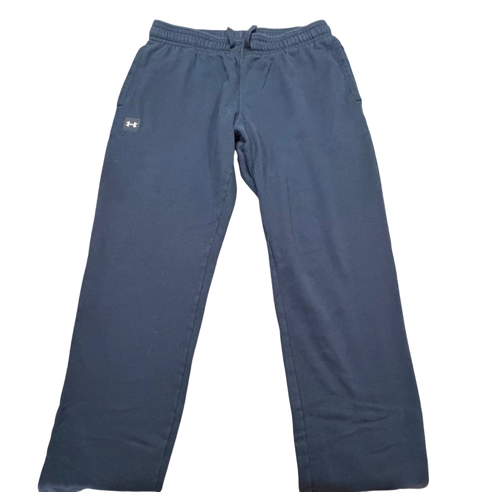 Under‎ Armour Mens XL Rival Loose Fit Sweatpants Navy Blue Open Hem Joggers